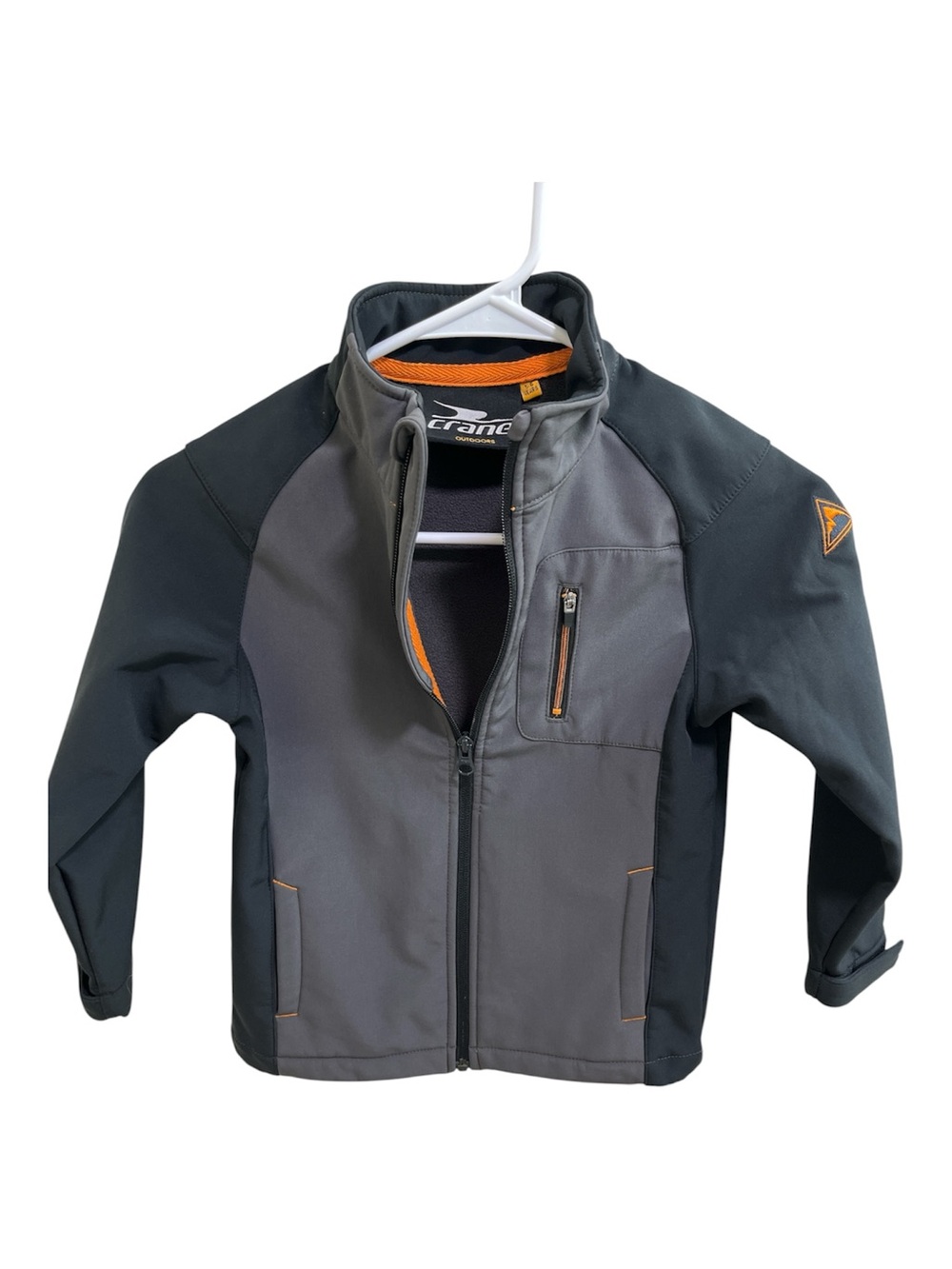Crane Kids Grey & Black Softshell Outdoor Jacket - Size S 5-6 years Windproof
